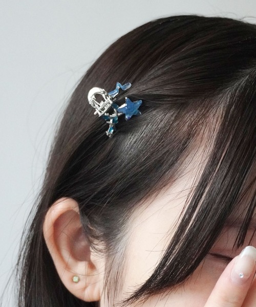 専用出品 ヘアピン Port ヘアピン 「 / ポート 」 シルバー × ブルー デザイン ミニ