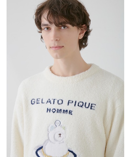 GELATO PIQUE パジャマセット　つぶまめ キッズ】つぶまめジャガードプルオーバー&ロングパンツセット