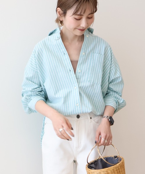 ブラウス シャツ UVカットリサイクルコットンオックスシャツ レディース | AMERICAN HOLIC | 23
