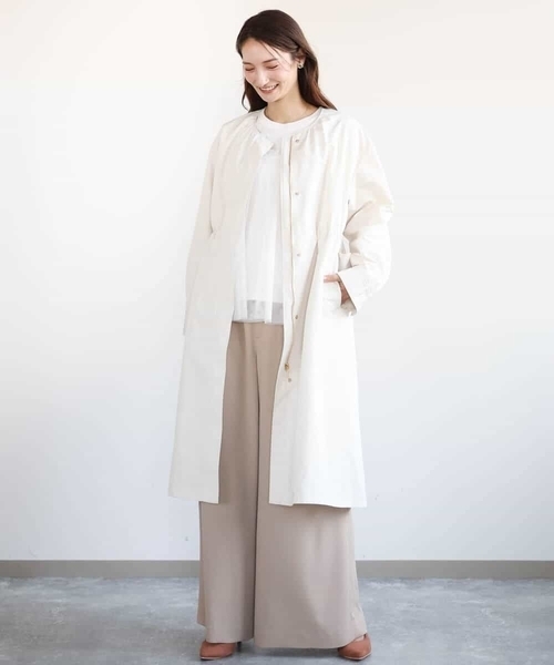 MK MICHEL KLEIN（エムケー ミッシェルクラン） ノーカラーコート 