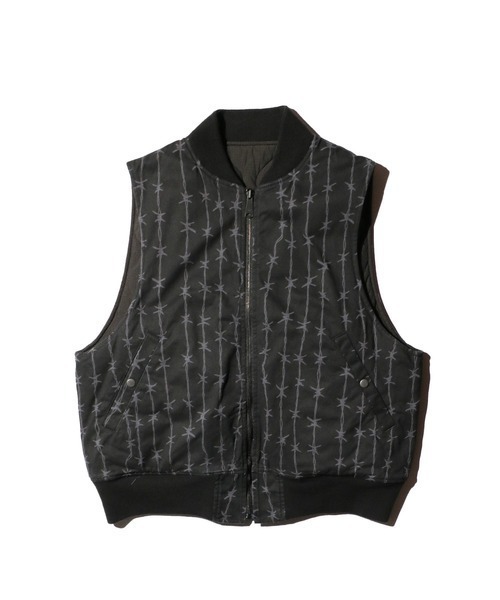ミュージシャン babyl MA-1 REVERSIBLE VEST BLACK made in standard