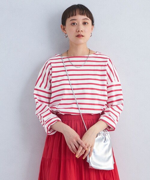 レビュー高評価の商品！ IENA 別注 ルミノア ボーダーカットソー 白×赤 定価19,800円 未使用 トップス