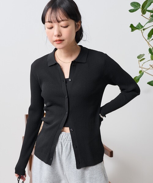 ポロ　カーディガン　黒 GUの「黒カーディガン」がパーフェクトに可愛い♡セールで990円