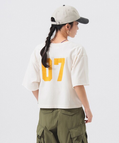 tシャツ ナンバリング プリント フットボール ショートスリーブ レディース