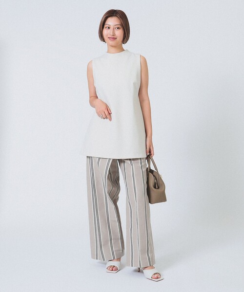 Demi-Luxe BEAMS ブラウス シャツ ポンチ ノースリーブ