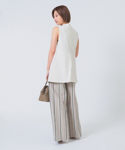 Demi-Luxe BEAMS ブラウス シャツ ポンチ ノースリーブ