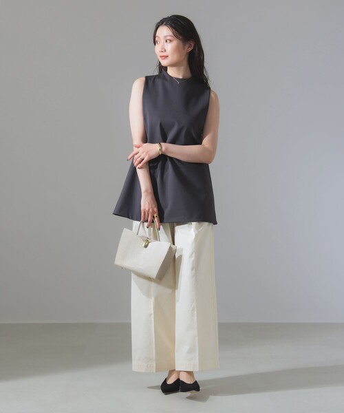 Demi-Luxe BEAMS ブラウス シャツ ポンチ ノースリーブ