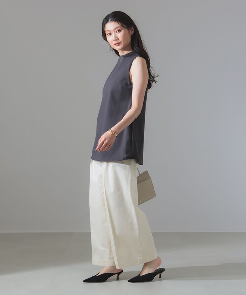 Demi-Luxe BEAMS ブラウス シャツ ポンチ ノースリーブ