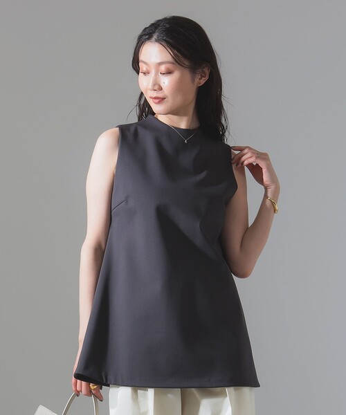 Demi-Luxe BEAMS ブラウス シャツ ポンチ ノースリーブ