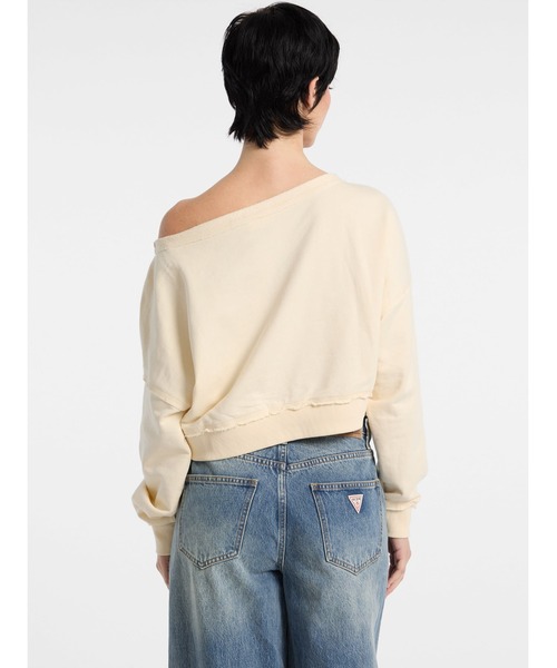 GUESS トレーナー スウェット Originals Boat Neck Distressed