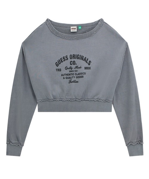 トレーナー スウェット GUESS Originals Boat Neck Distressed Sweatshirt スウェット レディース レディ GUESS トレーナー スウェット Originals Boat Neck Distressed