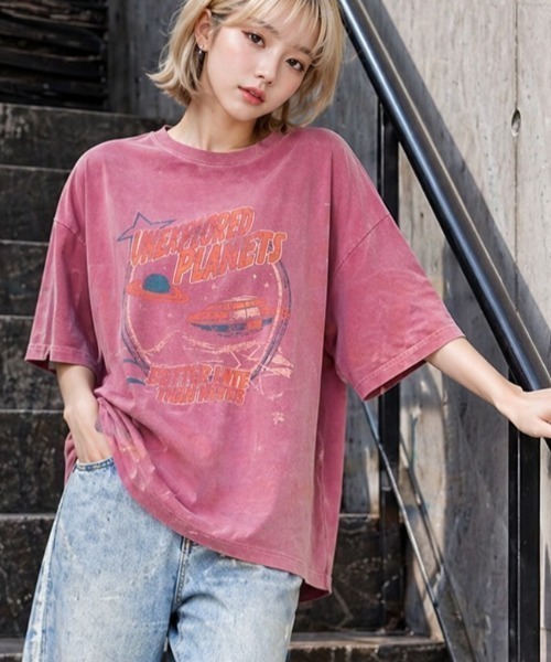 tシャツ 半袖 「ピグメント加工×ヴィンテージ風ロゴ」ユニセックス
