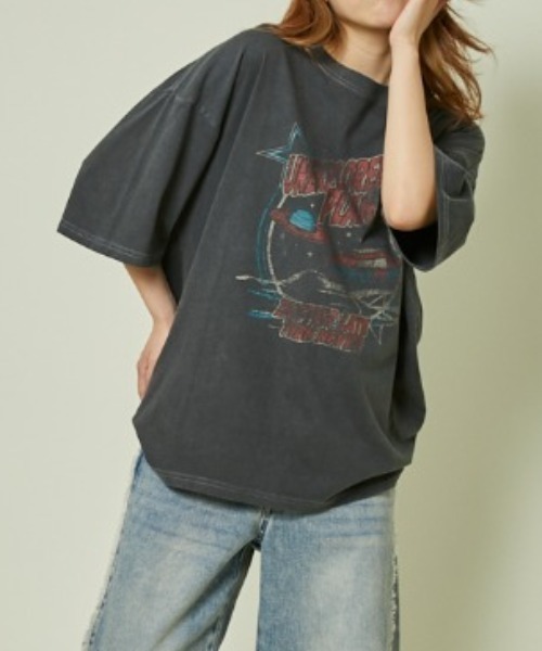 tシャツ 「ピグメント加工×ヴィンテージ風ロゴ」ユニセックス ビッグT tシャツ 「ピグメント加工×ヴィンテージ風ロゴ」ユニセックス ビッグT