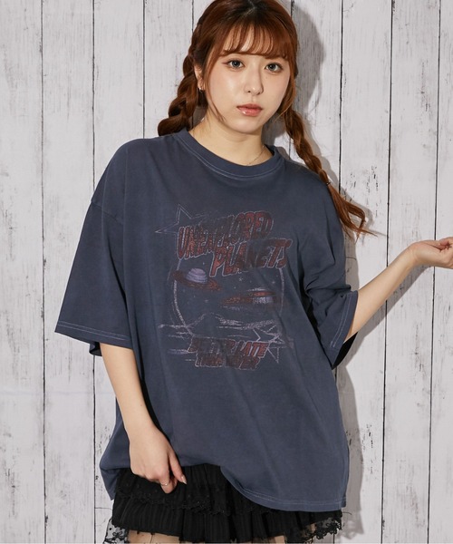 tシャツ 「ピグメント加工×ヴィンテージ風ロゴ」ユニセックス ビッグT 