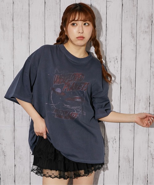 J440/美品 25AW AMERI VINTAGE 半袖Tシャツ ピグメント tシャツ 「ピグメント加工×ヴィンテージ風ロゴ」ユニセックス ビッグT