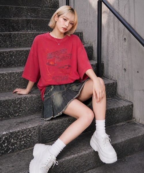 tシャツ 「ピグメント加工×ヴィンテージ風ロゴ」ユニセックス ビッグT