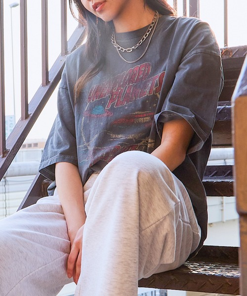 J440/美品 25AW AMERI VINTAGE 半袖Tシャツ ピグメント tシャツ 「ピグメント加工×ヴィンテージ風ロゴ」ユニセックス ビッグT