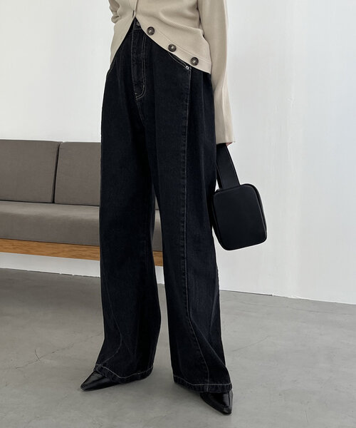 [CAPRICIEUX LE'MAGE] Denim брюки 38 черный женский 