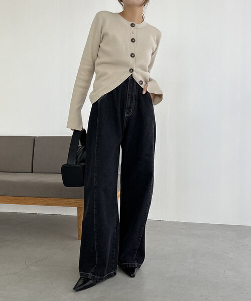 [CAPRICIEUX LE'MAGE] Denim брюки 38 черный женский 