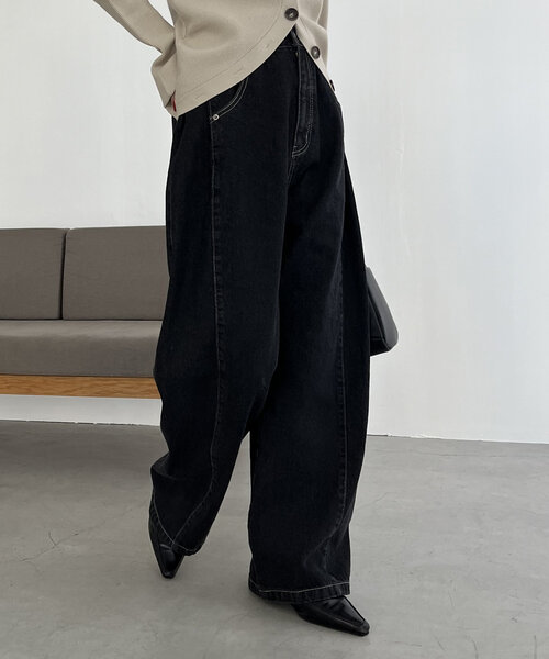 [CAPRICIEUX LE'MAGE] Denim брюки 38 черный женский 
