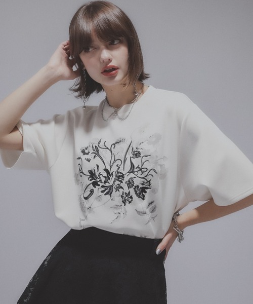 tシャツ レトロフラワーシシュウＴ(HARE) レディース HARE tシャツ レトロフラワーシシュウT(HARE) レディース