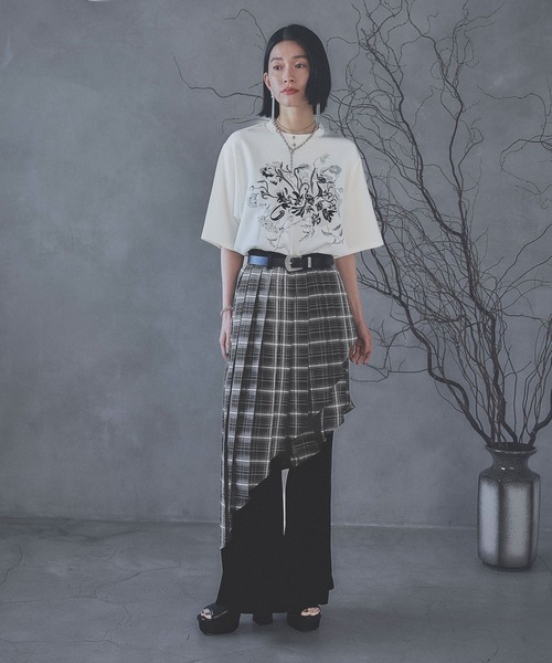 HARE tシャツ レトロフラワーシシュウT(HARE) レディース