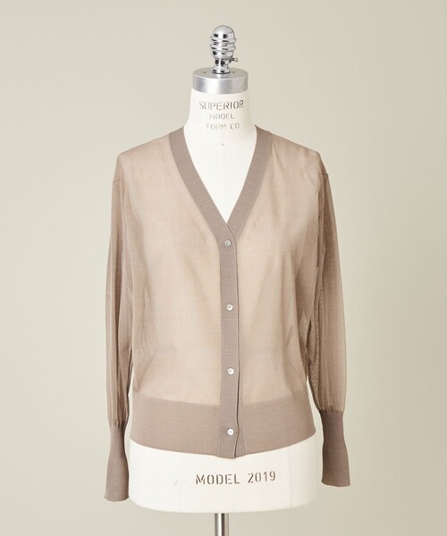 ＜conte＞NVL コットン VネックカーディガンBEIGE conte＞Vネック カーディガン