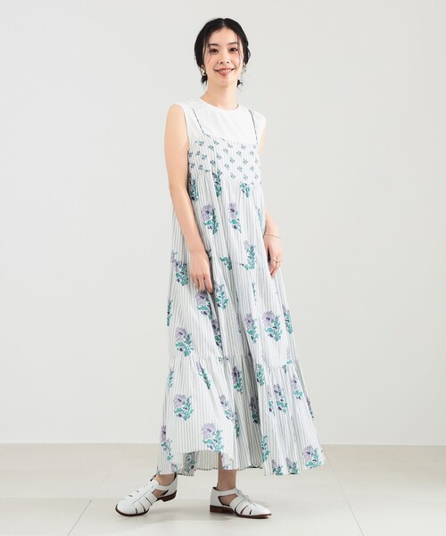 【美品】ne Quittez Pas コットンワンピース ne Quittez pas]コットンボイルストライプワンピース | KOBUNSHA
