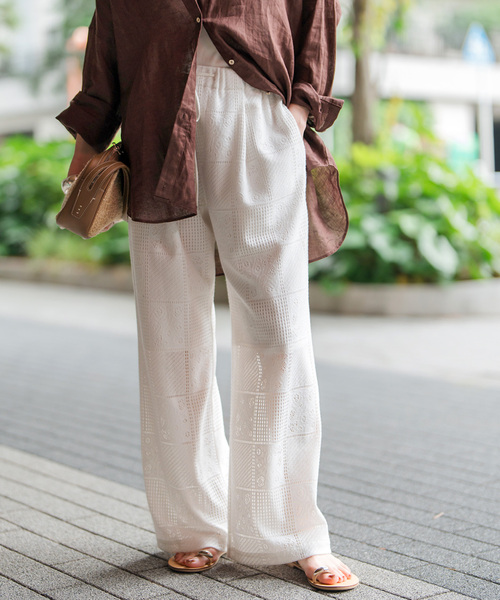 スピックアンドスパン レースパンツ Spick & Span｜《一部店舗+WEB限定》PEレースイージーパンツ
