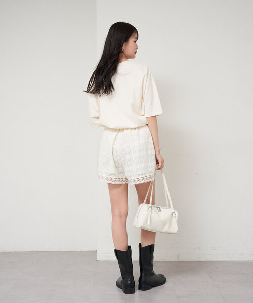 mystic パンツ パッチワークレースショートパンツ レディース