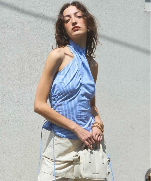 ブラウス シャツ Side Lace Up Halter Neck Tops/サイドレースアップホルターネックトップス「MAISON SPECIAL/