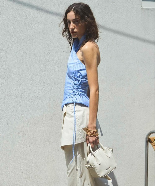 MAISON SPECIAL サイドレースアップホルターネックトップス Side Lace Up Halter Neck Tops