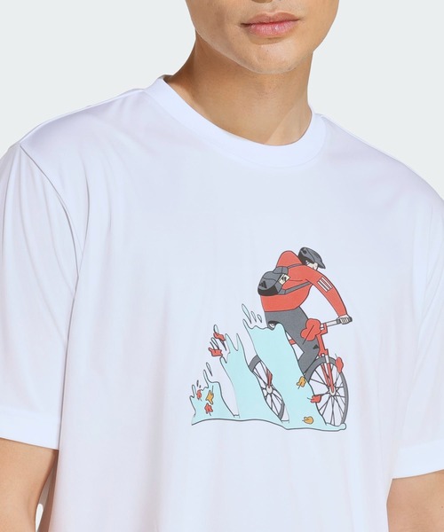 国内発送【adidas】 クライマクール グラフィック Tシャツ adidas tシャツ クライマクール ドゥードル ハント バイク