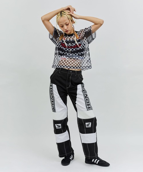 【新品】アソス　レディース レーサーパンツ 黒 ピンクパッド付き atmos girls パンツ HONDA x pink Racing Pants / ホンダ