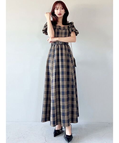 RESEXXY ワンピース バルーンスリーブチェックワンピース : ZOZOTOWN