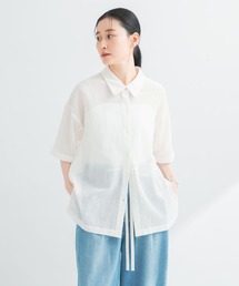 ブラウス シャツ コットンカラミシアーオーバーシャツ レディース｜ZOZOTOWN Yahoo!店