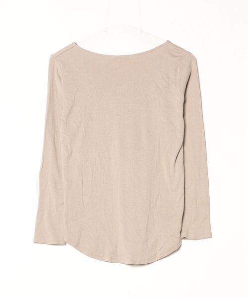 「ElegChic」 「LARU」7分袖カットソー M グレイッシュベージュ レディース