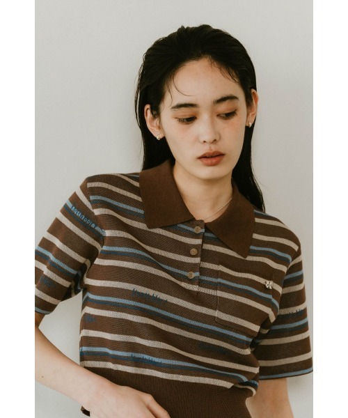 Knuth Marf（クヌースマーフ） tシャツ logo stripe polo knit