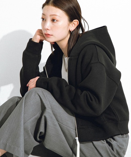 URBAN RESEARCH 黒 フルジップパーカー URBAN RESEARCH Sonny Label 「URBAN Label」 ジップアップ