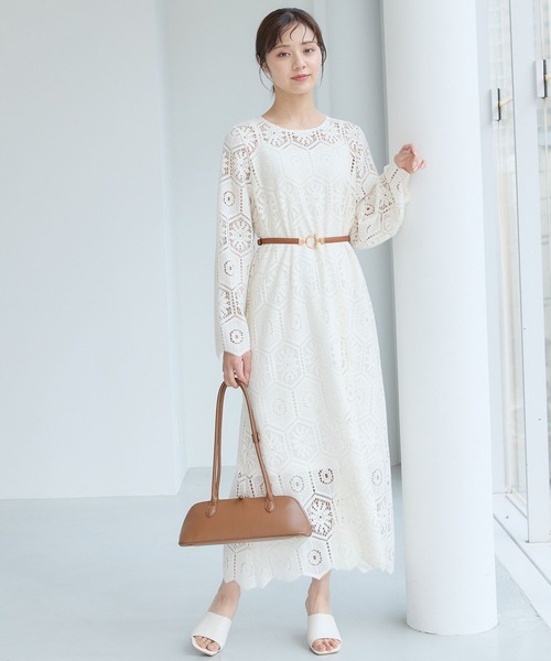 UNMINOU アンミヌ ハンドクロシェワンピース(WHITE) アンミヌ UNMINOU ハンドクロシェワンピース(WHITE)