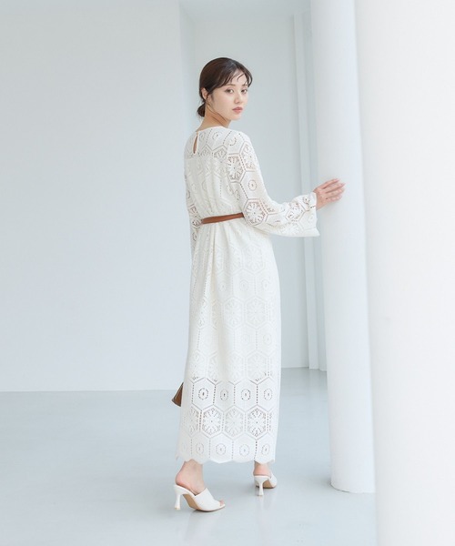 未使用タグ付き✨定価3.7万✨kaene クロシェレースマキシワンピース 