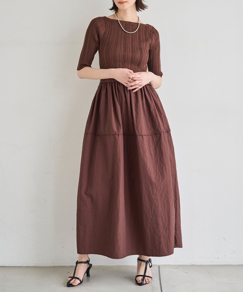 meilmada ワンピース ハーフスリーブドッキングワンピース : ZOZOTOWN
