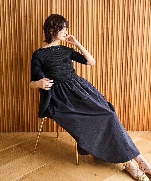 meilmada ワンピース ハーフスリーブドッキングワンピース : ZOZOTOWN