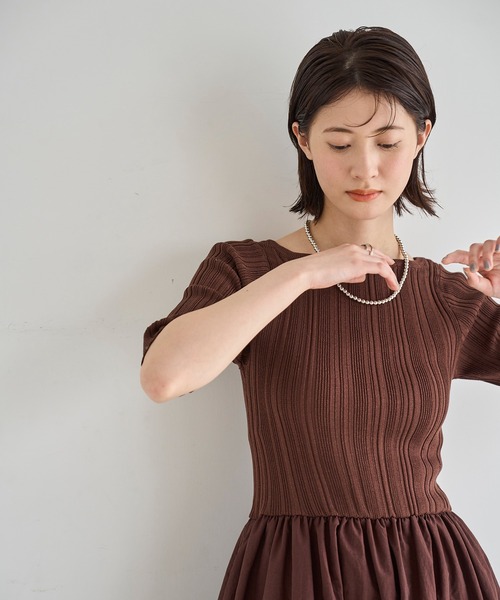 meilmada ワンピース ハーフスリーブドッキングワンピース : ZOZOTOWN