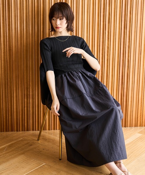 meilmada ワンピース ハーフスリーブドッキングワンピース : ZOZOTOWN