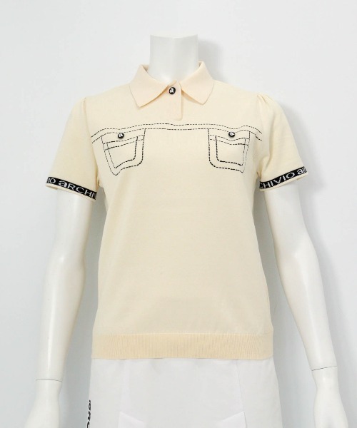 archivio アイボリー セーター 新品 archivio（アルチビオ） ニット セーター 「LADIES」ステッチ風