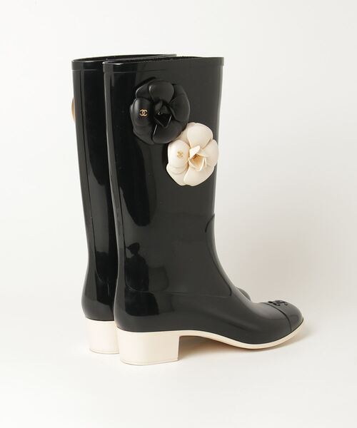 CHANEL 「CHANEL」 レインブーツ 36 ブラック レディース