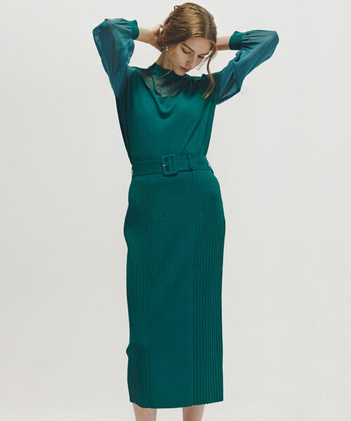 PINKY&DIANNE（ピンキー アンド ダイアン） スカート ベルト付き総針