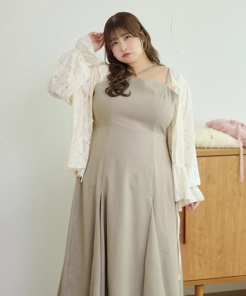 Louiosy（ルオシー） カーディガン 「大きいサイズ」前後2wayレース