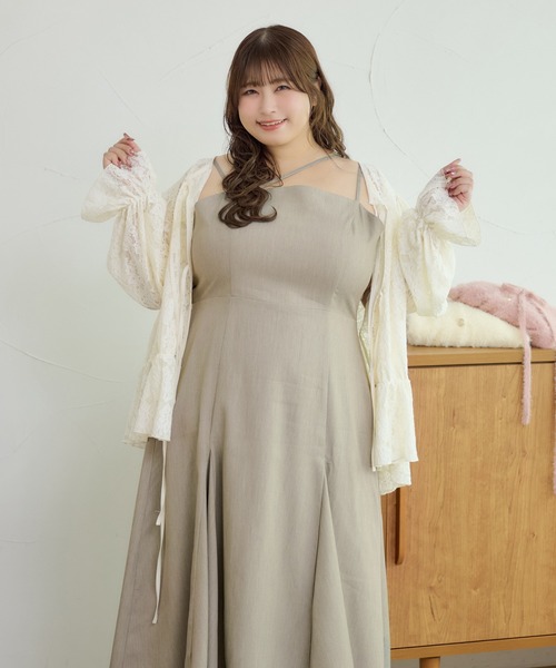 Louiosy（ルオシー） カーディガン 「大きいサイズ」前後2wayレース